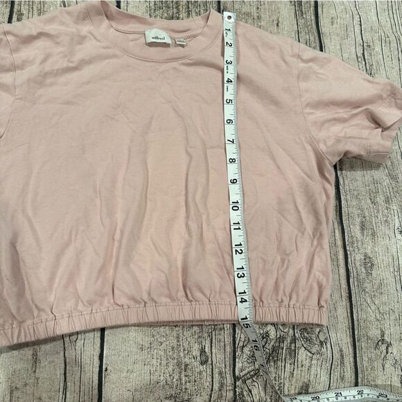 Aritzia Wilfred Light Pink Crop Top Tee With Elastic Bottom Size Small - Picture 3 of 4